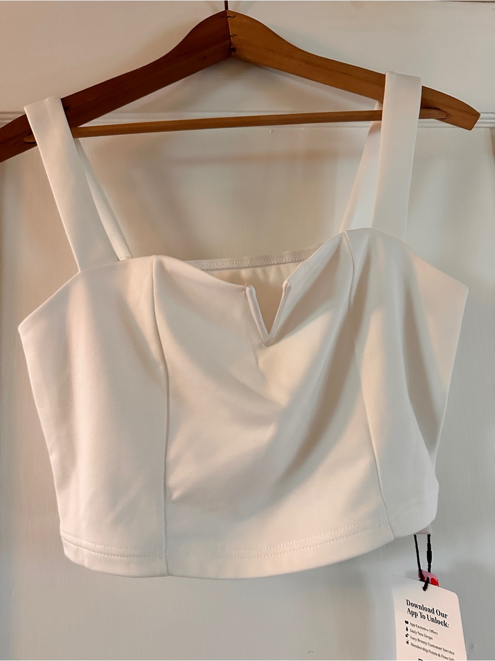 White Square-Neck Crop Tank Top